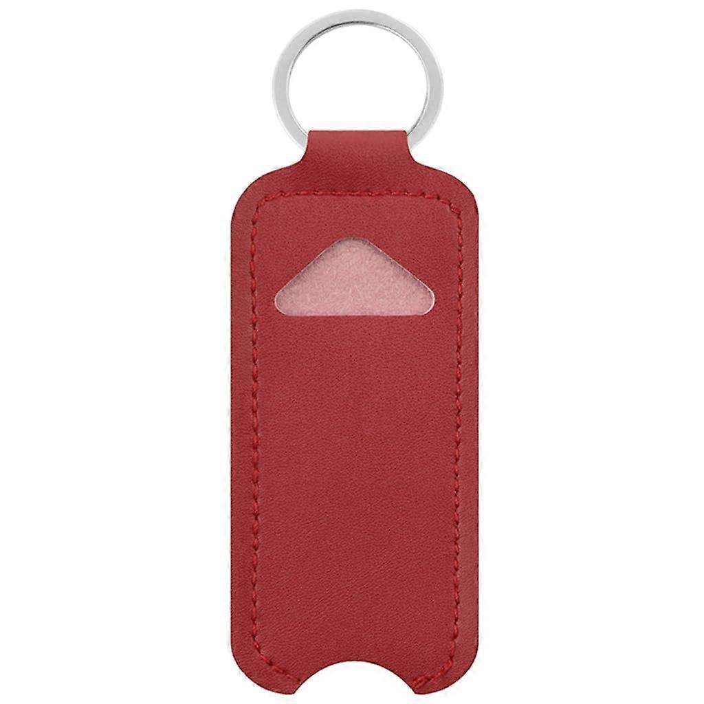 PU Lip Balm Holder Keychain with Secure Closure, Compact Lipstick Pouch for Quick Access