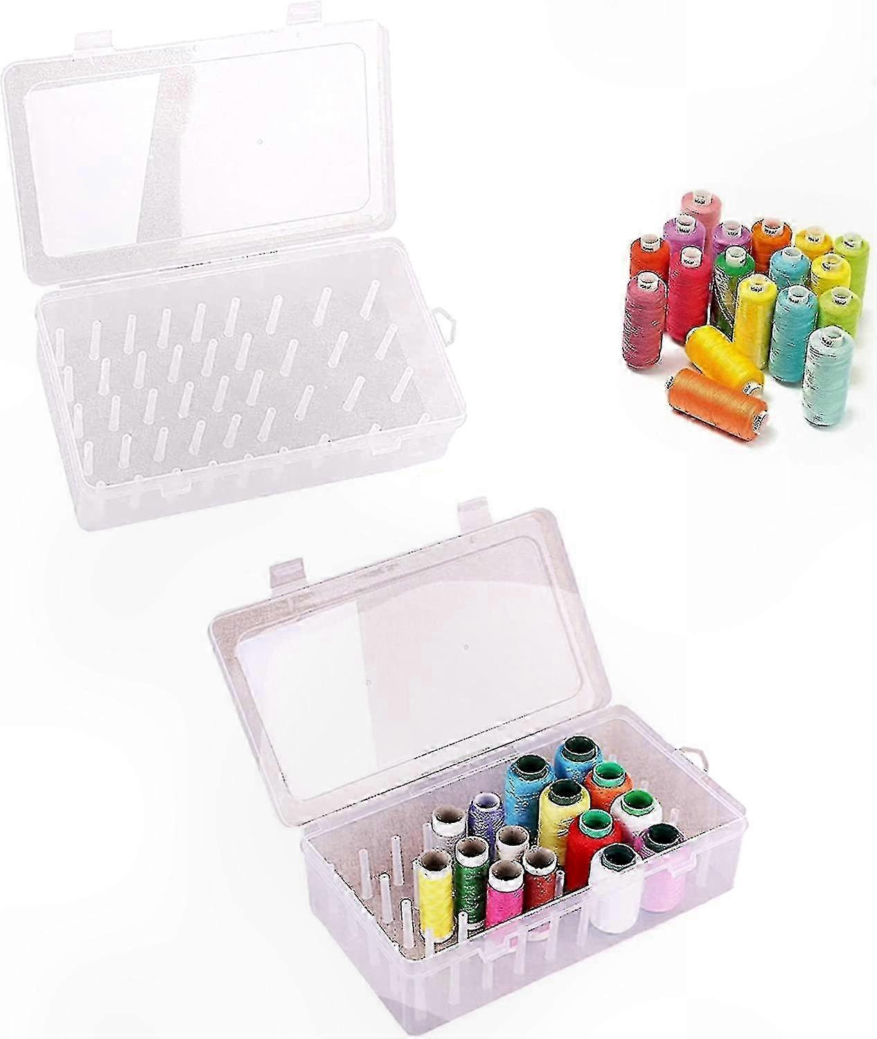 42 Clear Spindles for Sewing Thread Storage and Organization