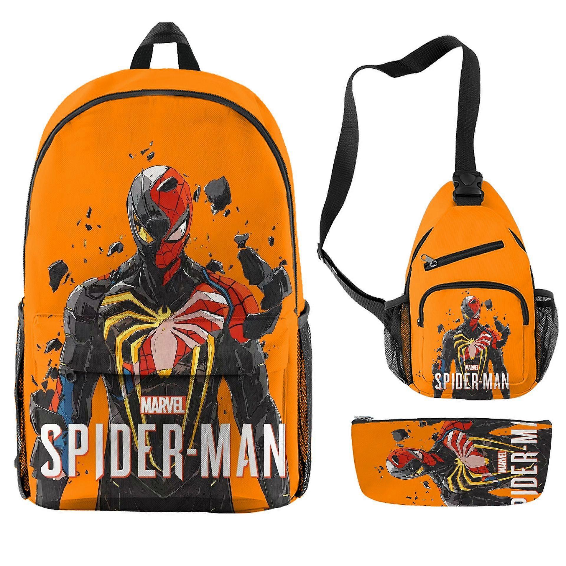 Marvel Avengers Spiderman Backpack, 3D Print Cartoon Student Schoolbag
