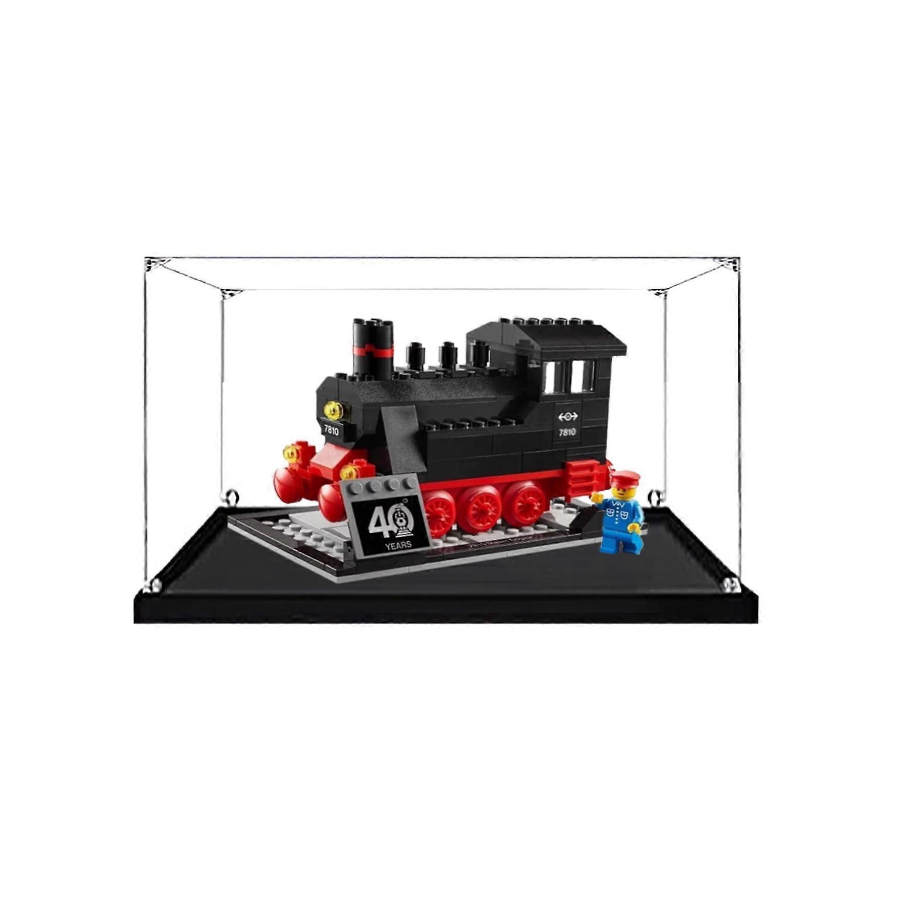 Acrylic Display Case for  40370 Locomotive Train, Dustproof Clear Box with Black Base