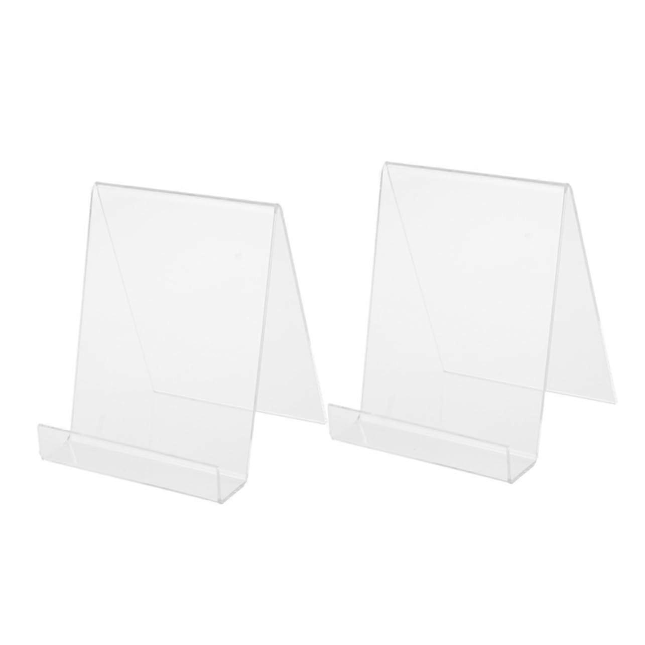 2pcs Acrylic Book Display Stand with Crystal Clear Durable Design for Store or Office