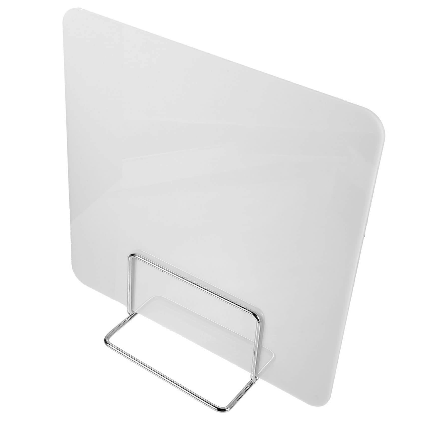 White Desk Divider Sneeze Guard Panel for Classroom Durable Freestanding Clear Partition