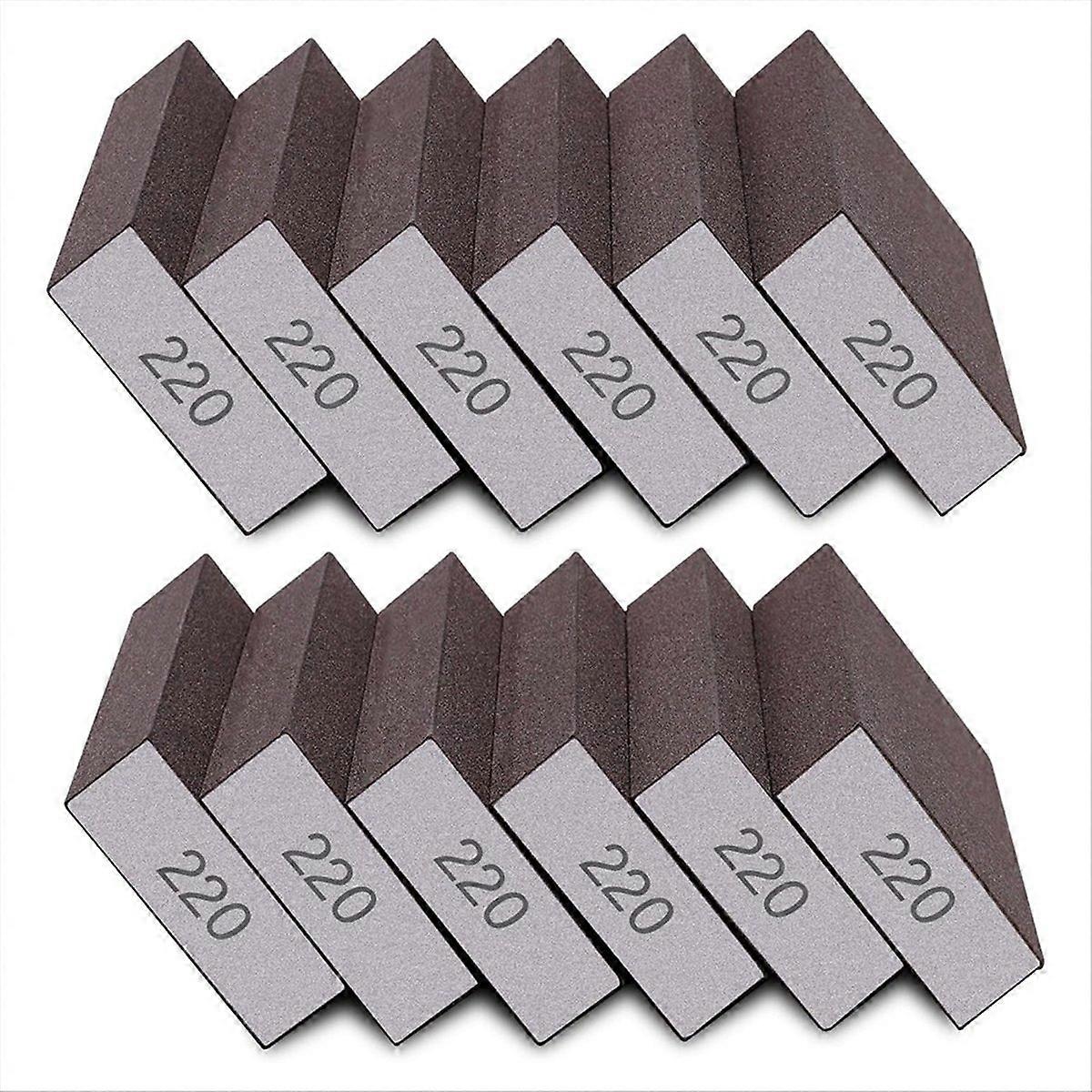 12Pcs Sanding Sponge 220 Grit Fine Sanding Blocks