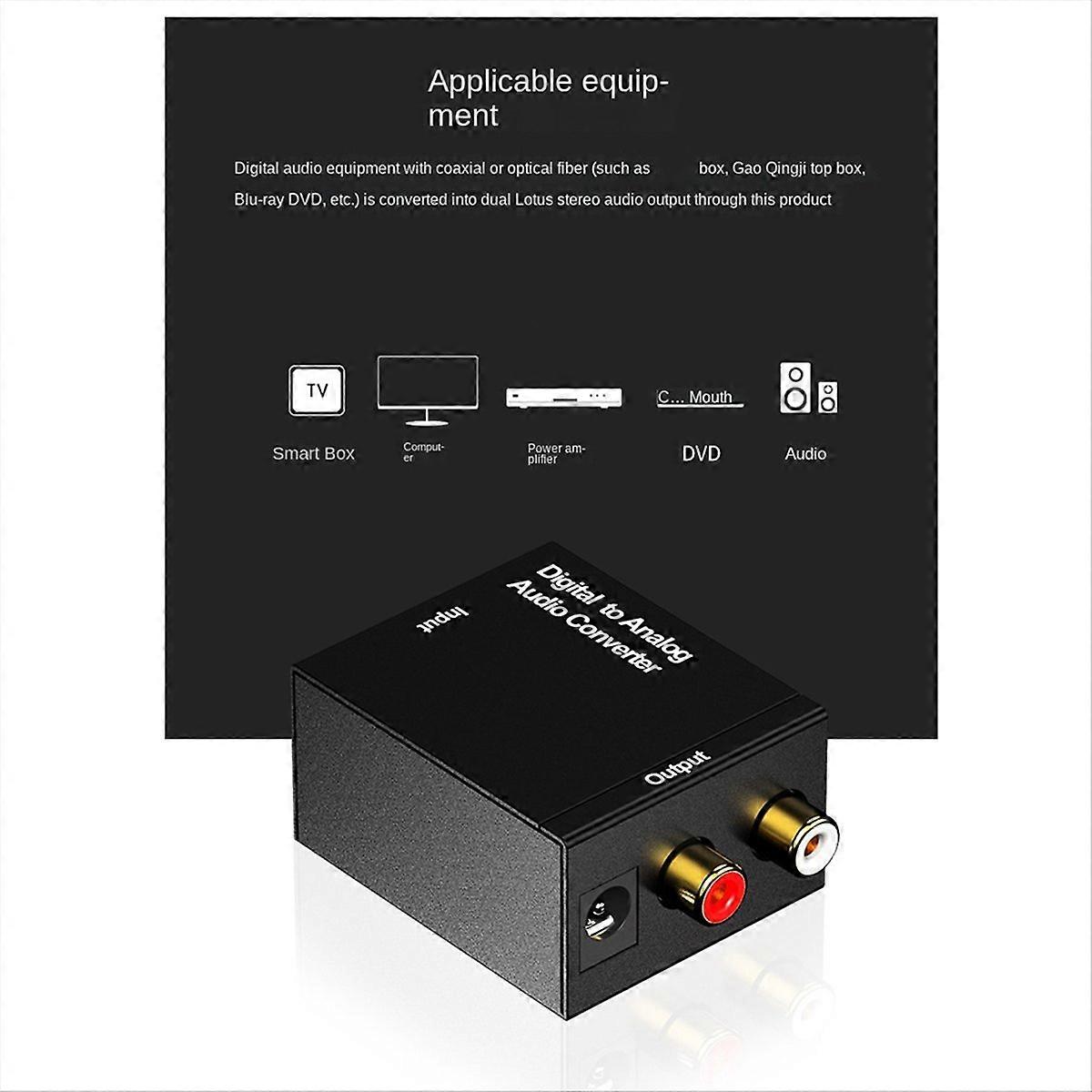Digital to Analog Coax Coaxial Optical Cable Stereo Audio Adapter