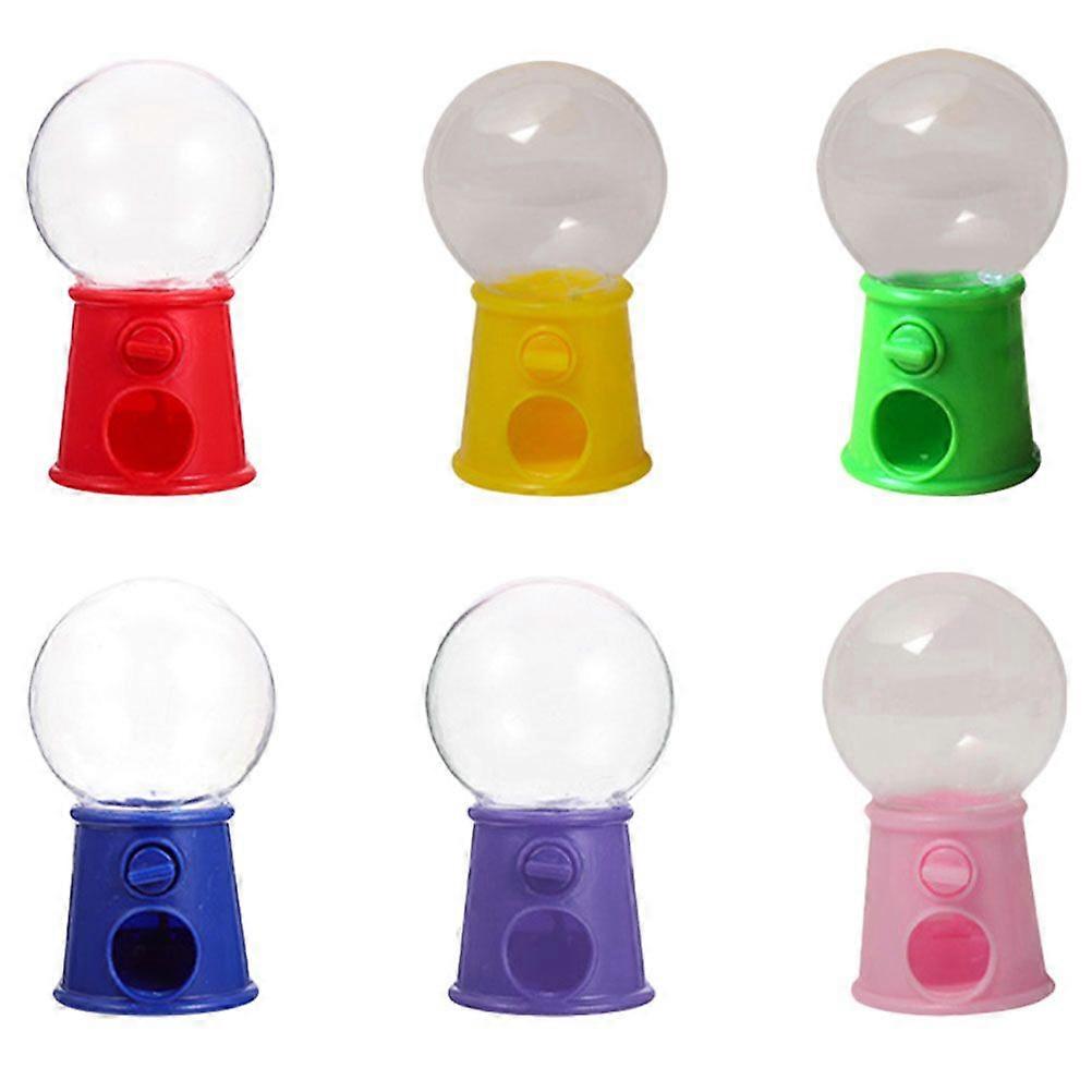 6pcs Mini Gumball Machine Desktop Cake Decor Gathering Candy Container Party Accessory