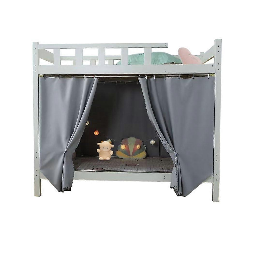 Grey Bunk Bed Privacy Curtain Panels for Twin Size Bottom Bunk, Large Coverage 2 Panel Set