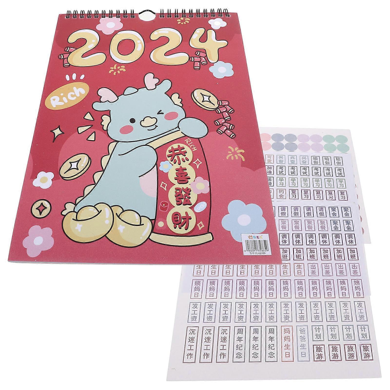 Assorted Color 5Sets Countdown Calendar 2024 Wall Calendar for Home