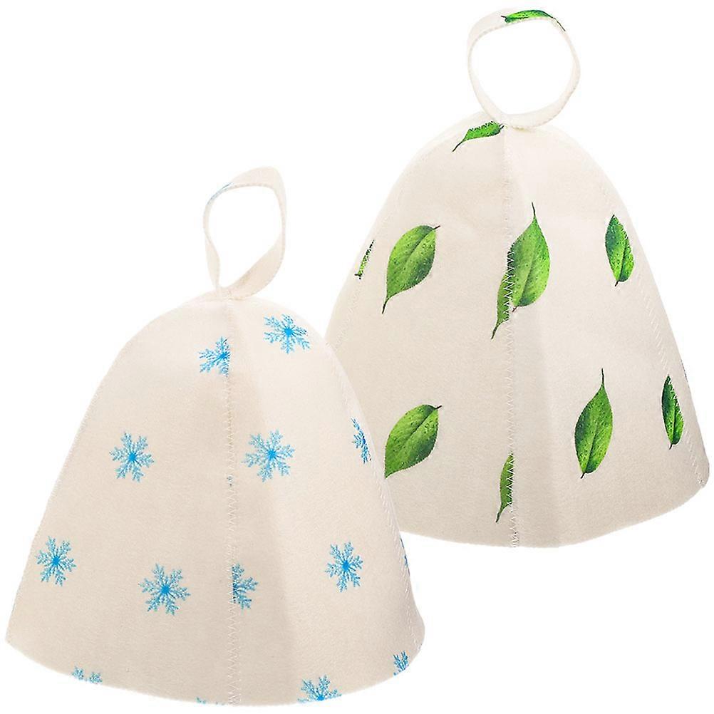Sauna Hat Felt Head Covers for Decor Bathing Hat 2Pcs Set