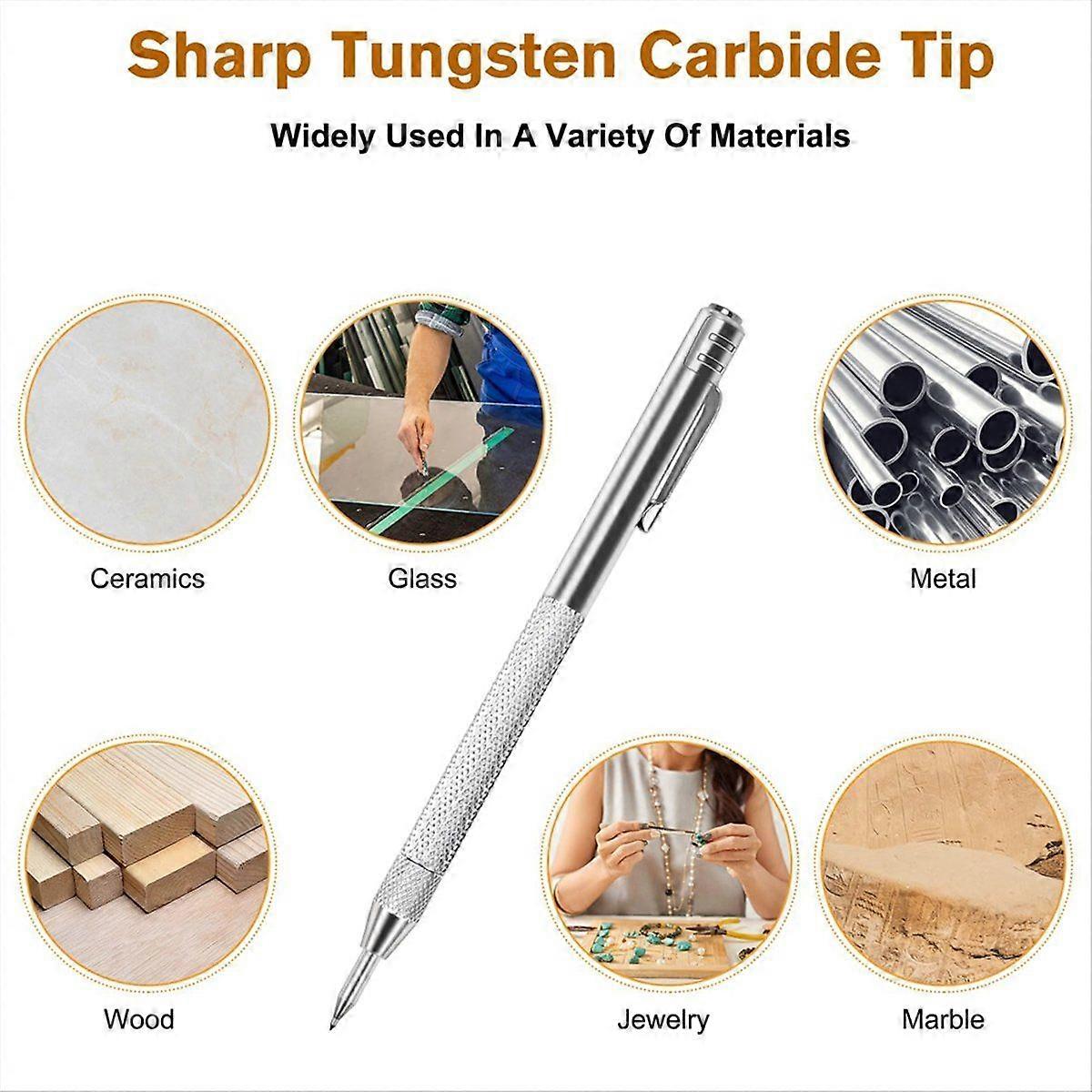 2 Pack Tungsten Carbide Tip Scriber Tool, Metal Scribe Scriber