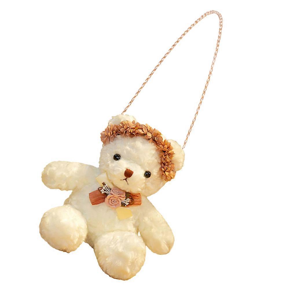Lovely Bear Shaped Bag for Storage Use Plush Single-Shoulder Bag