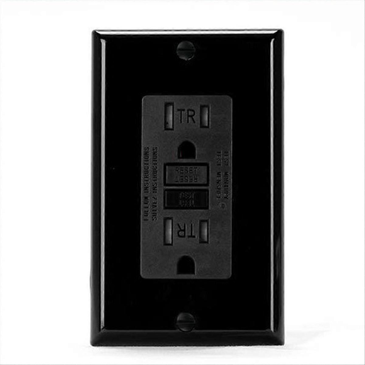 GFCI Outlet 15 Amp, Self-Test GFI Electrical Outlet, Black