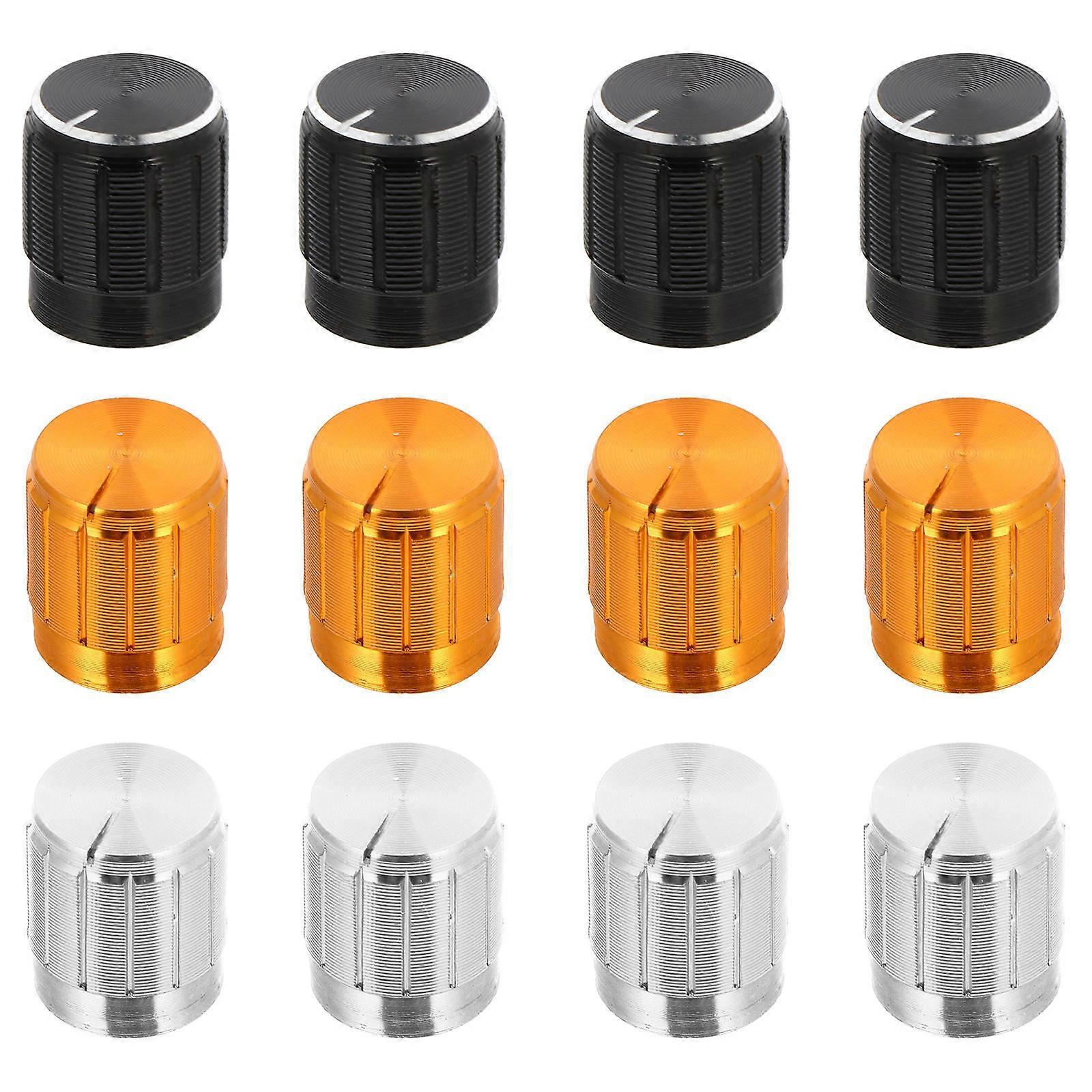 Potentiometer Control Knob Audio Knob For Electronics Assembly 12Pcs Silver Plastic Diy Projects