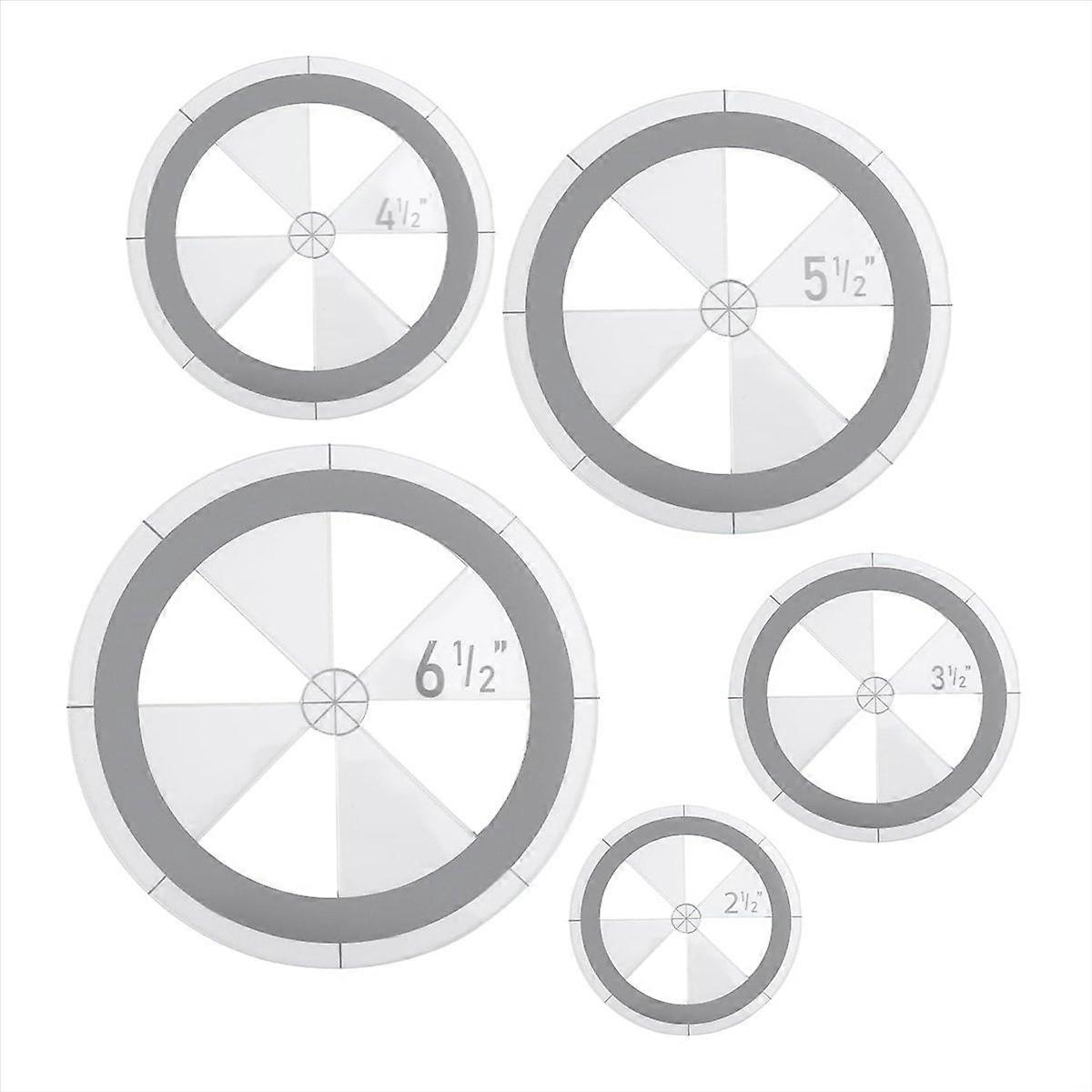 5Pcs Circle Ruler Quilting Template Set