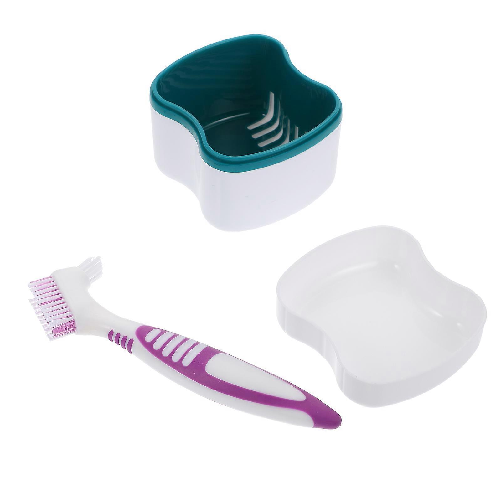 Portable Denture Toothbrush Double Head Brush for Effective Cleaning