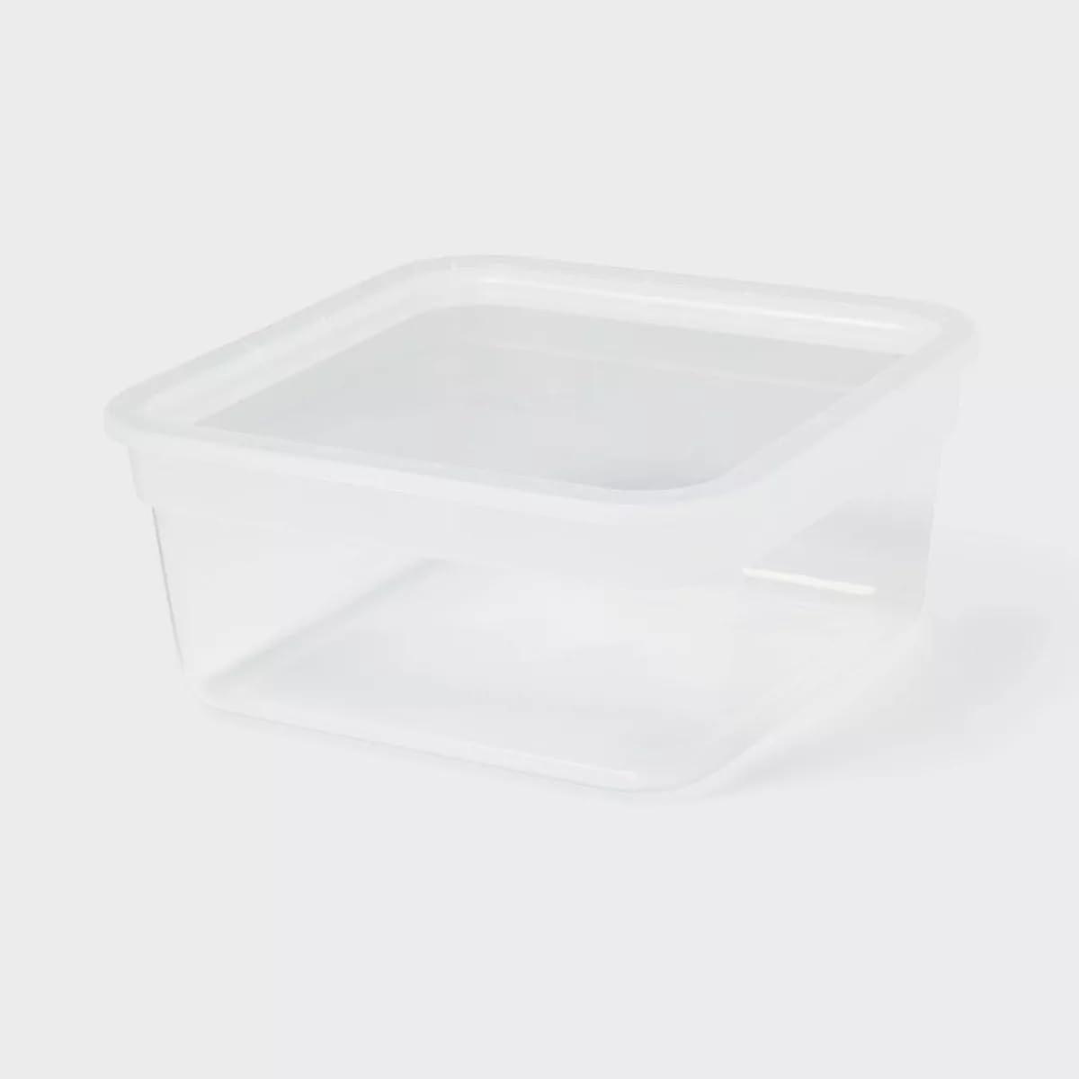 9.5 Qt Clear Plastic Storage Bin with Removable Lid, Stackable Box for Stationery and Crafts