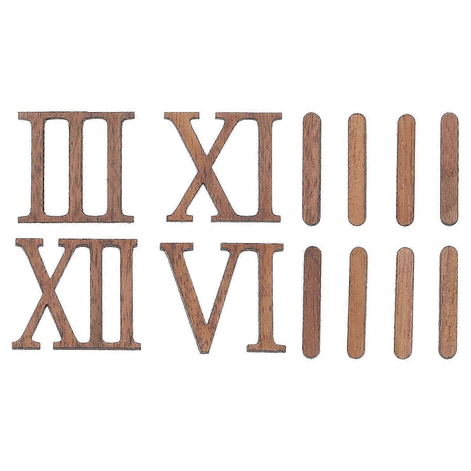Clock Numerals Kit Roman Numbers for Wall Clock Replacement 1Set Light Brown