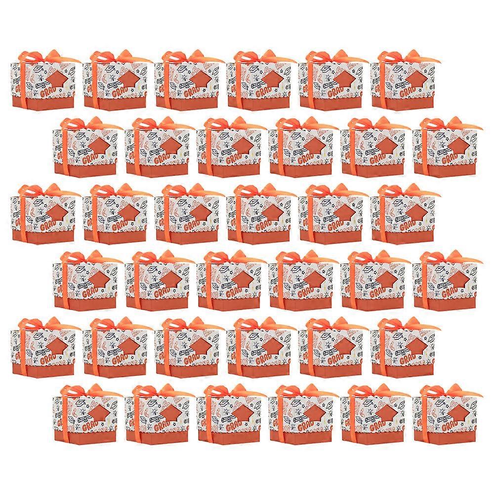 100Pcs Graduation Candy Boxes for Storage Paper Boxes Orange