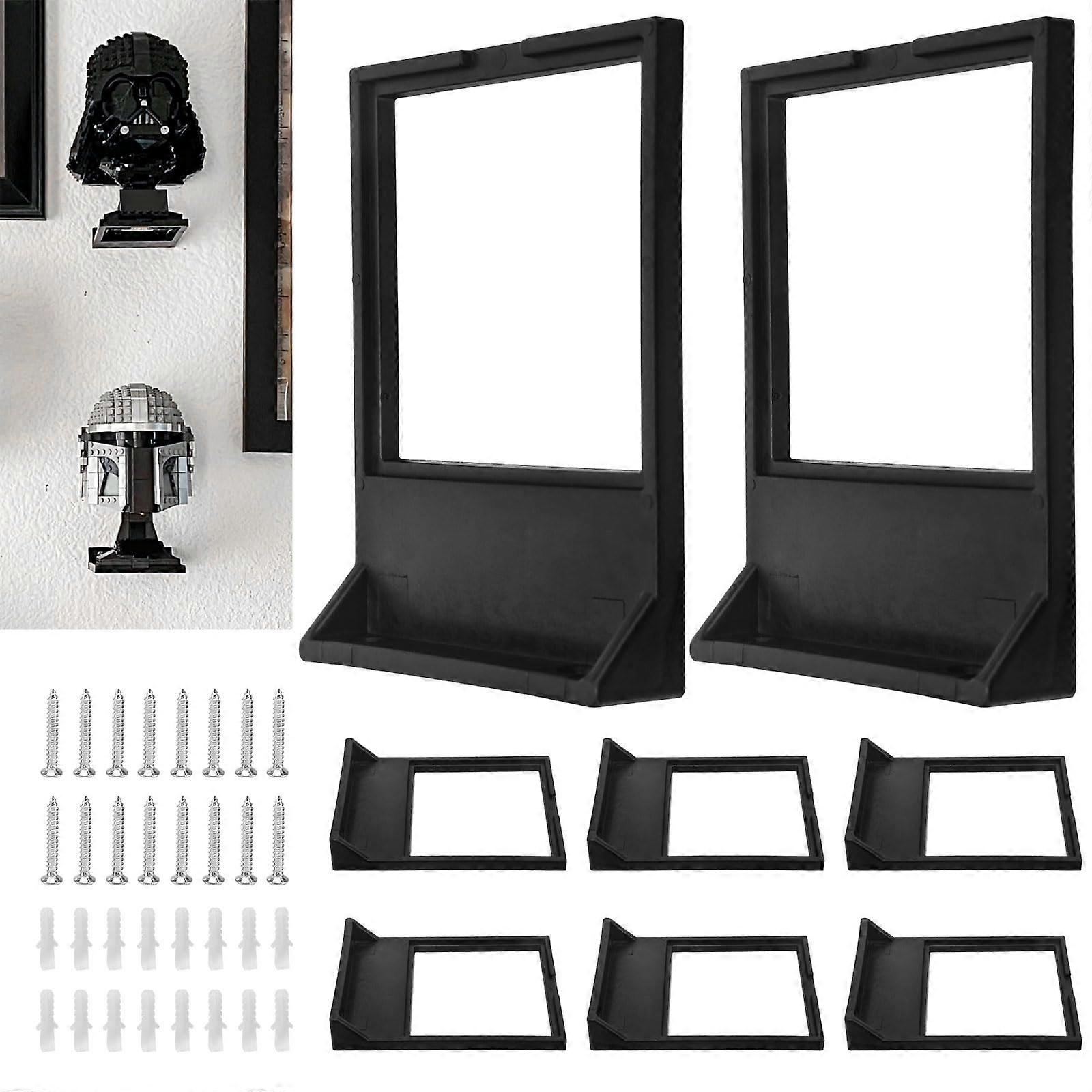 8 Pack Wall Mount Display Shelf for  Star Wars Compatible Helmets, SpaceSaving Durable Helmet Showcase Set