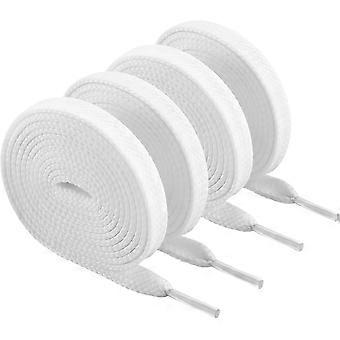 Lot de 2 paires de lacets plats blancs, 120 cm (47 pouces), lacets de rechange pour baskets, chaussures décontractées et chaussures en toile pour hommes et femmes.
