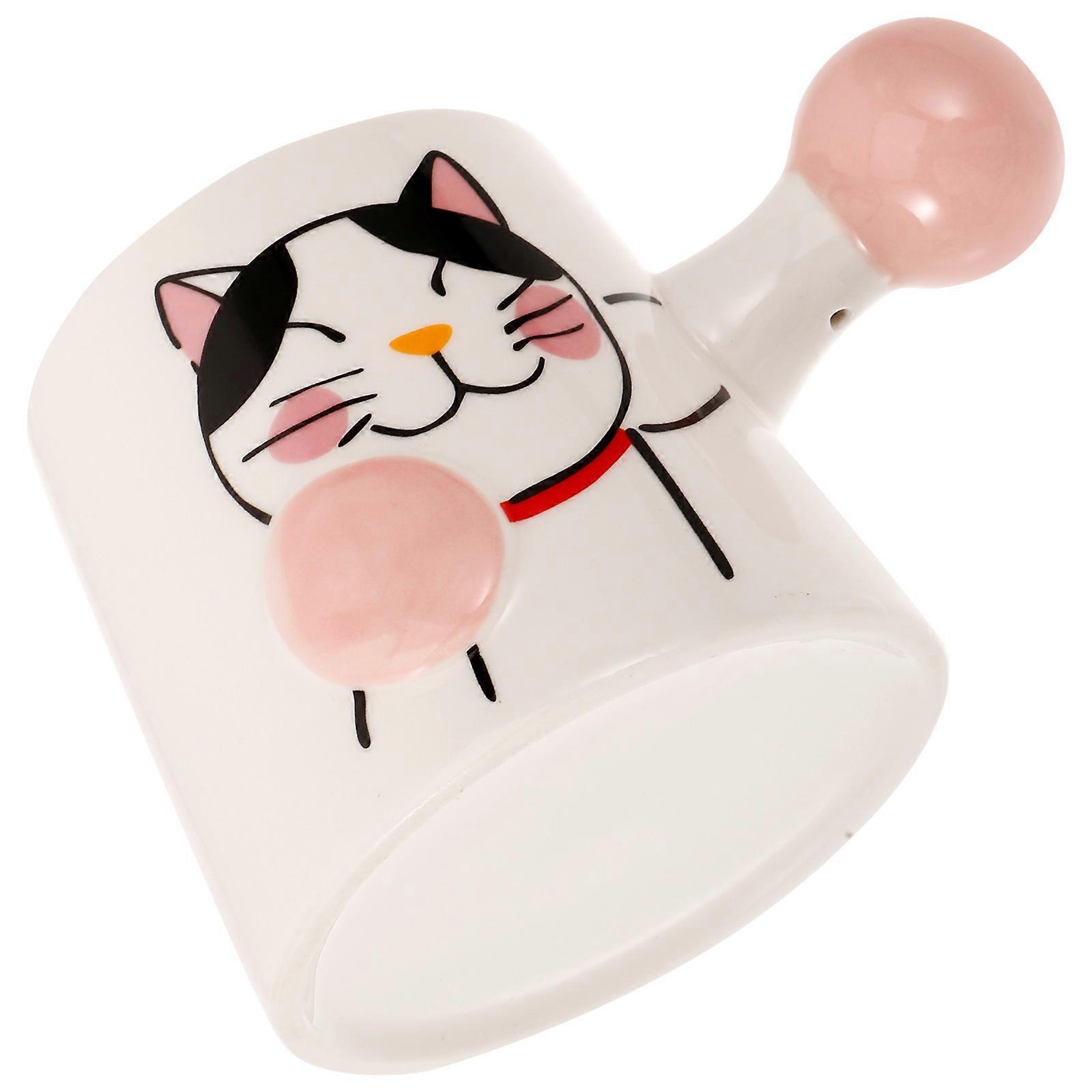 Ceramic Mug with Cat Pattern for Milk Red Creative Breakfast Cup