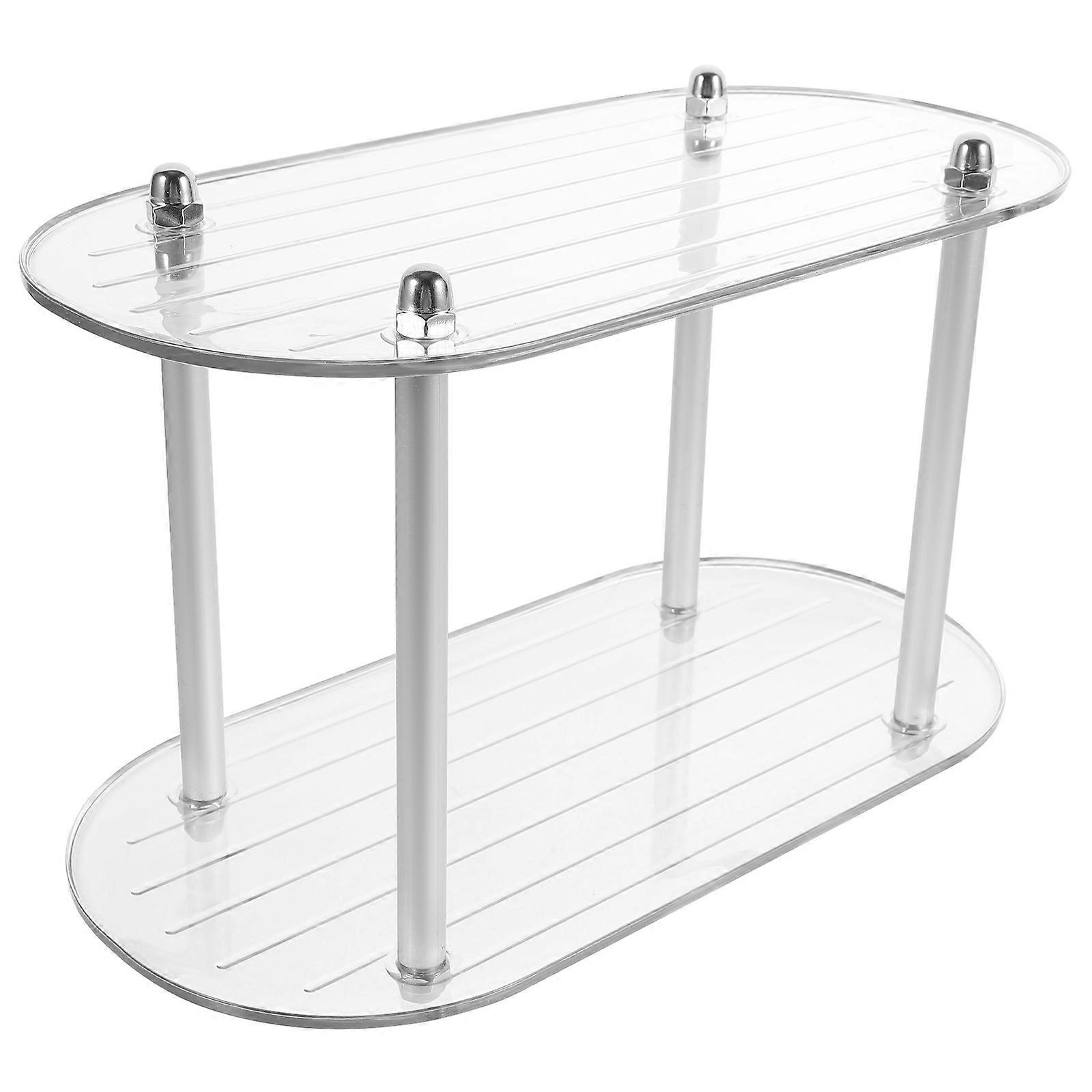 Transparent Multi-Layer Display Rack for Display 2 Layers Storage Shelf