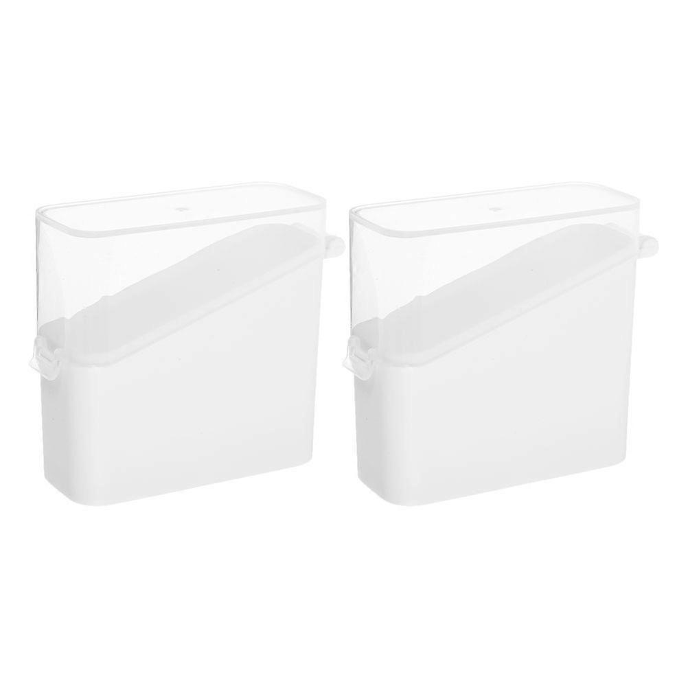 2Pcs White Cheese Box for Fridge Storage PP Material