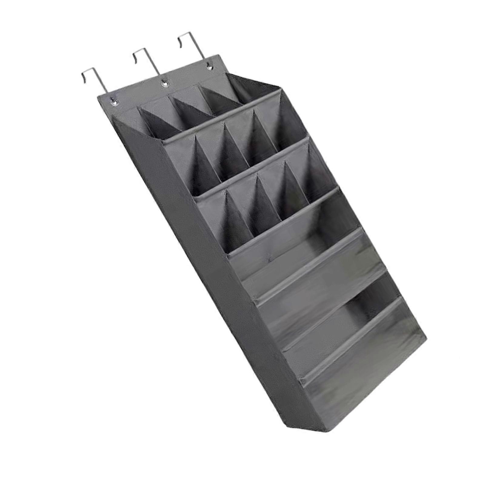 Flexible Over The Door Storage Solution With Large Capacity Pockets For Various Objects  Gray