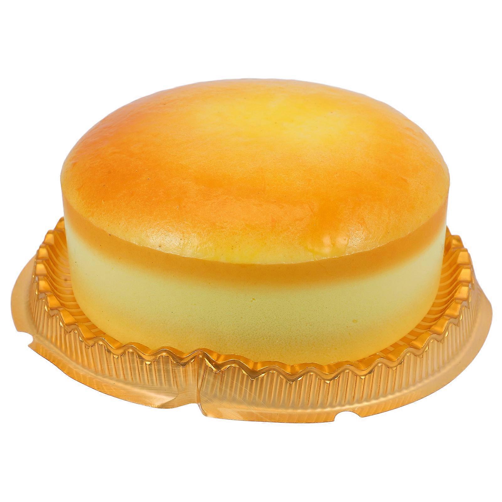 Artificial Cake Squeezing Cake Toy for Decor Yellow PU Material