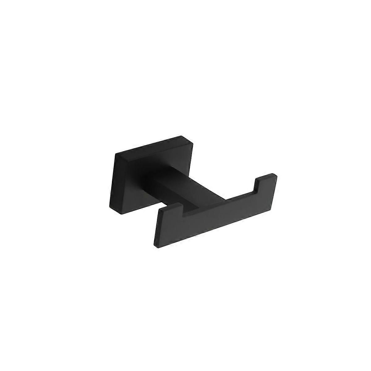 Wall Mounted Hook Rack for Hanging Clothes 2Pcs Double Hook Black