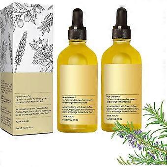 Veganic Natural Hair Growth Oil - Nourishing Oil for Thin, Dry & Damaged Hair, Promotes Hair Growth for Women & Men, 2PCS Set