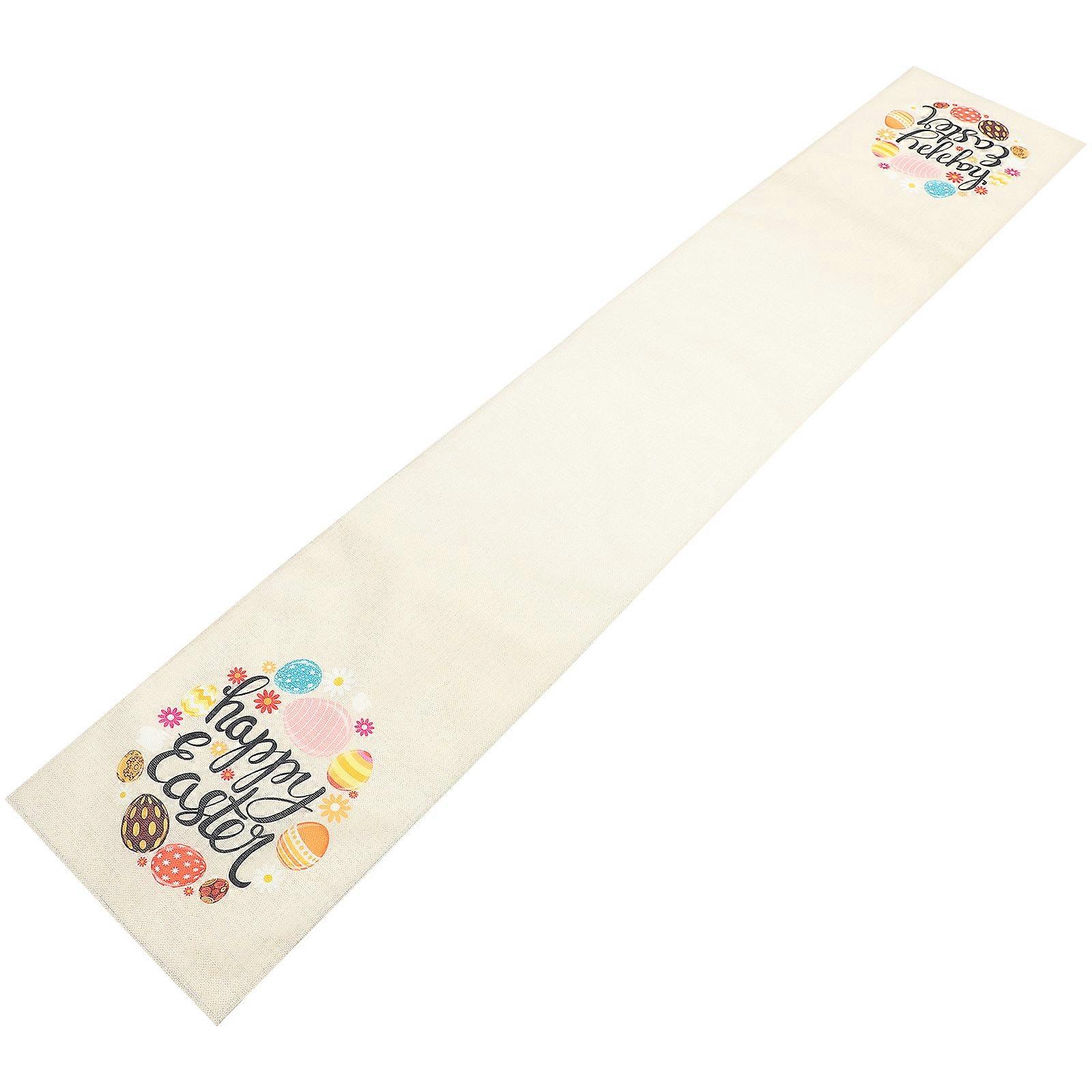 Holiday Table Cover Linen Runner for Easter Dining Decoration 2Pcs