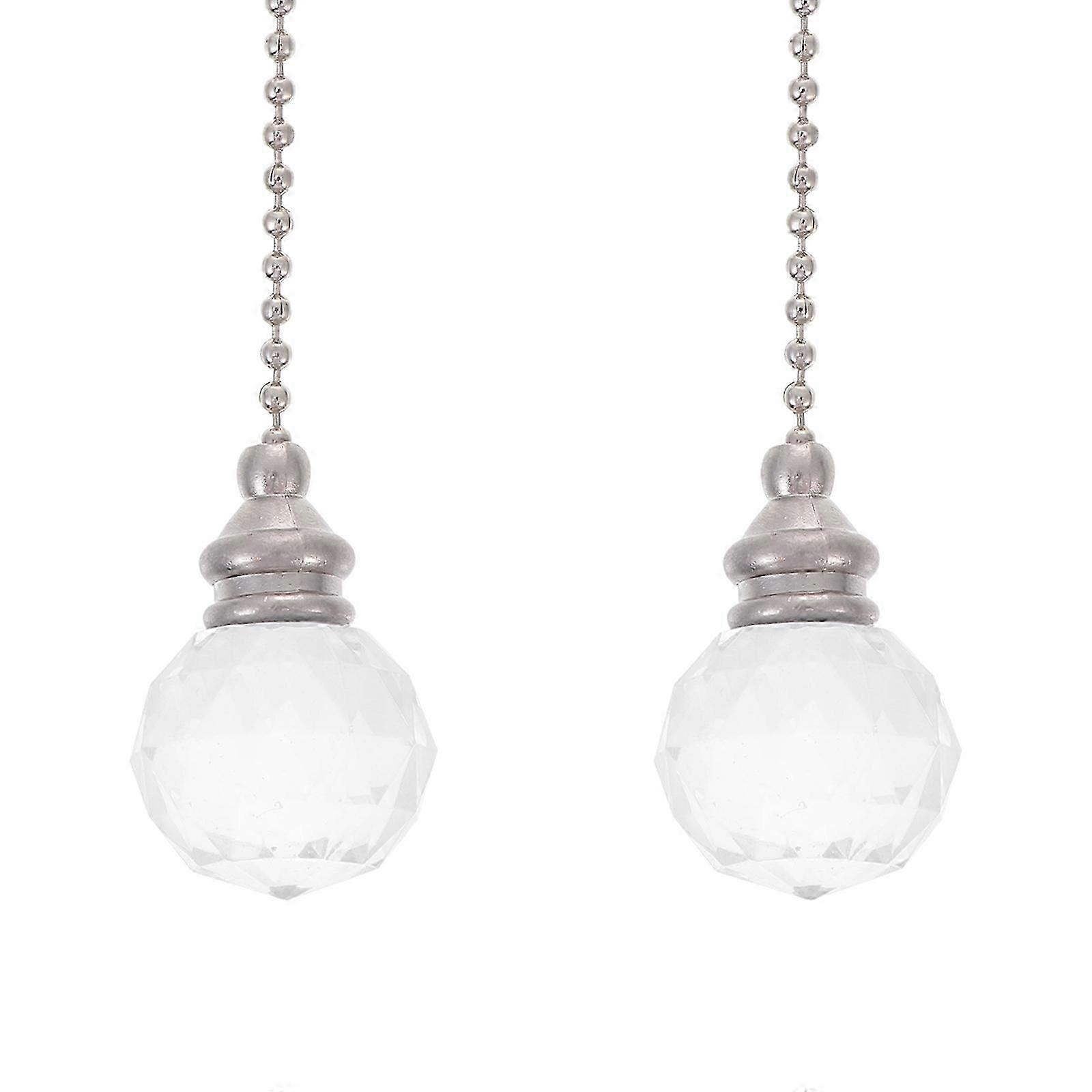 Ceiling Fan Light Chain Transparent Acrylic Fan Pull Chain 2Pcs Set