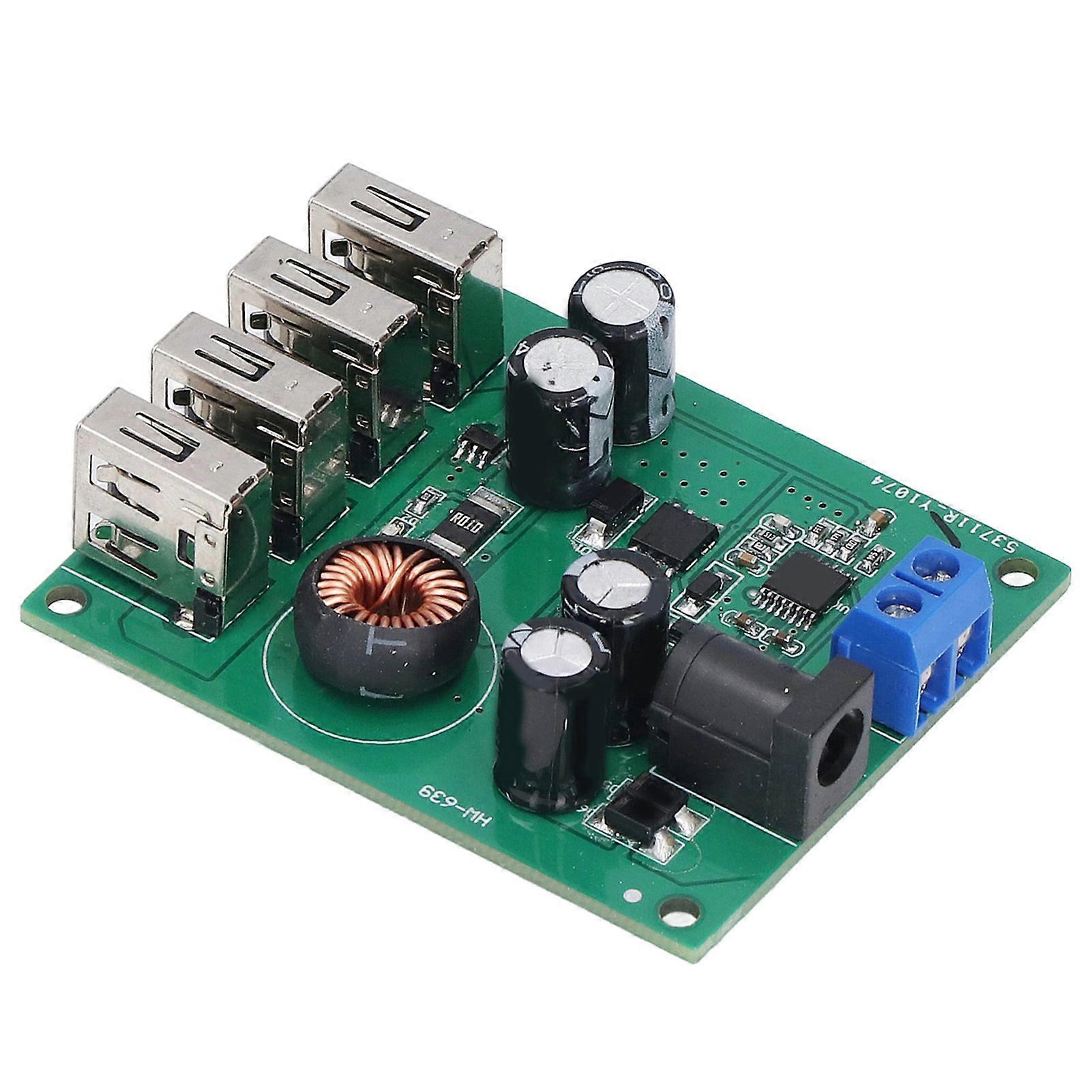 Reduction Voltage Module 4 USB Output Protection Function Wide Voltage Design Convenient Practical Converter Board 5V/5A