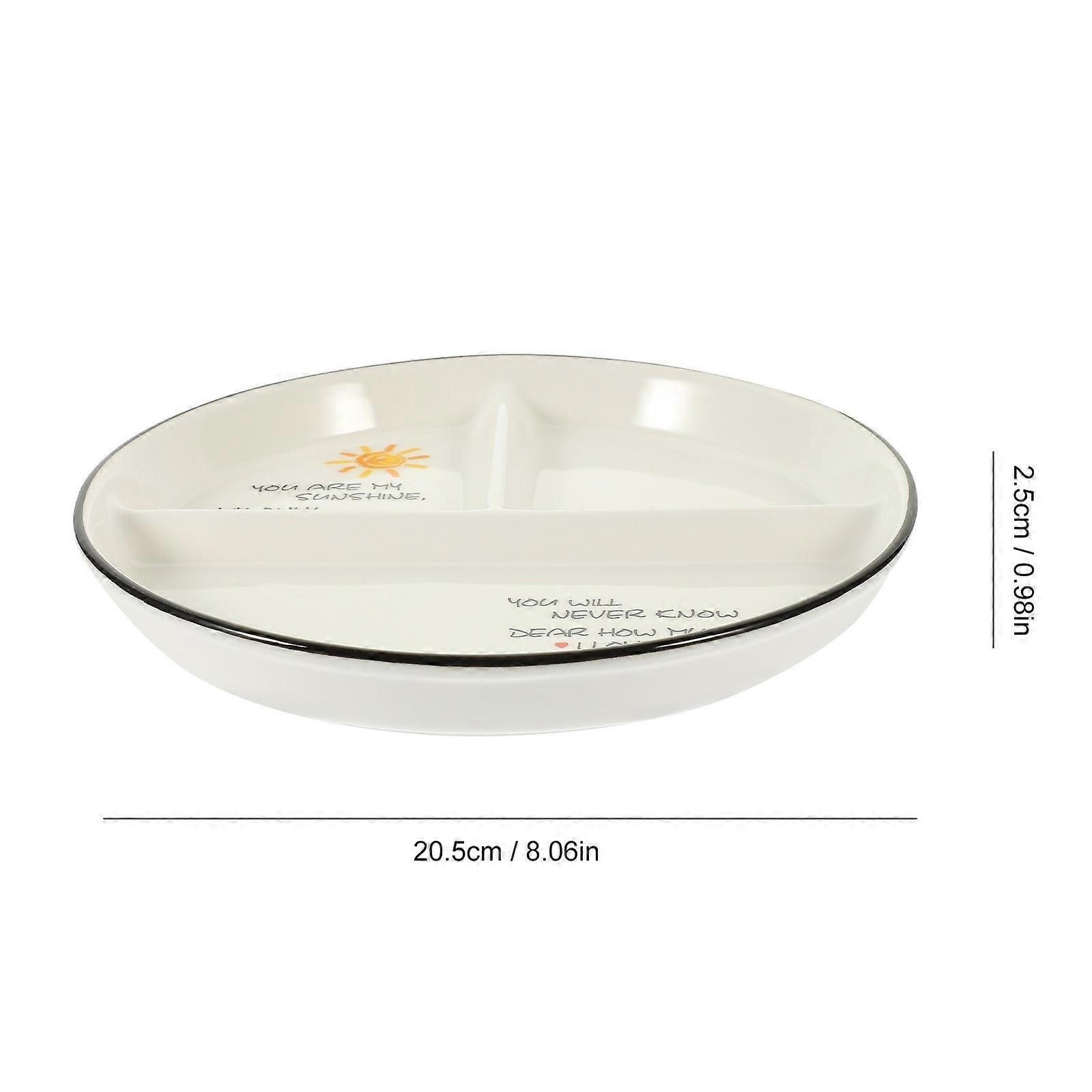 Ceramic Divided Plate for Serving Food Multi-Color Dinner Plate