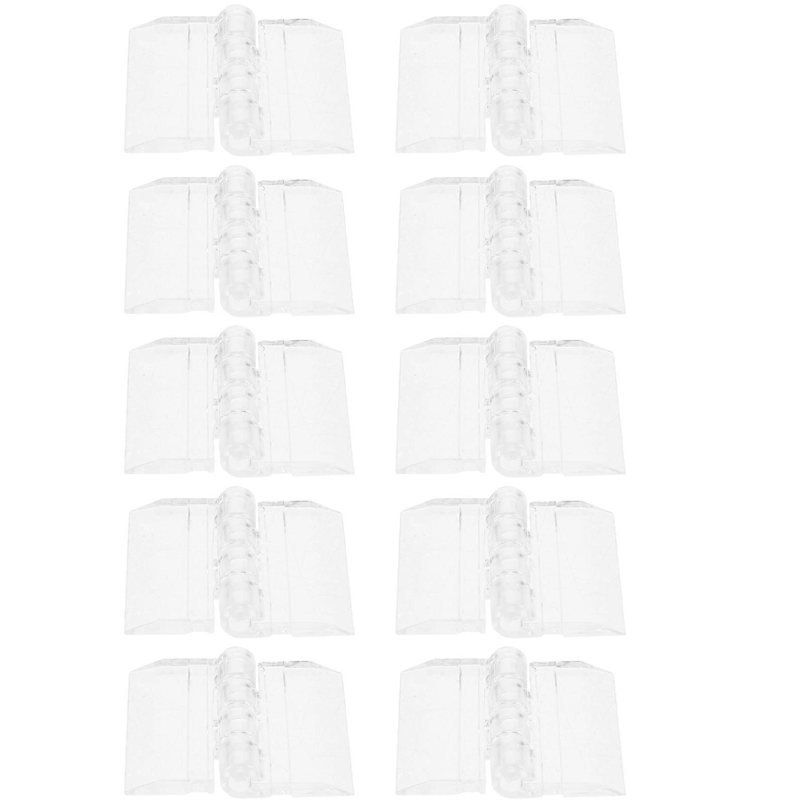Acrylic Mini Hinges for Boxes Clear Folding Hinges 10Pcs for Display