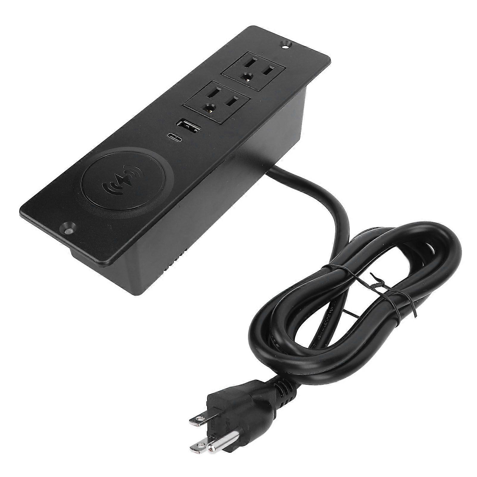 High quality  Embedded desktop socket with 15W wireless charging PD20W...