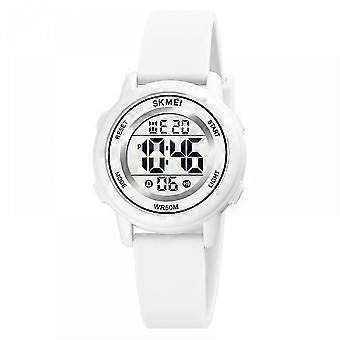 Kinderen digitale sport waterdicht horloge voor meisjes jongens, kid sport outdoor led elektrische horloges met lichtgevend alarm stopwatch kind polshorloge (wit)