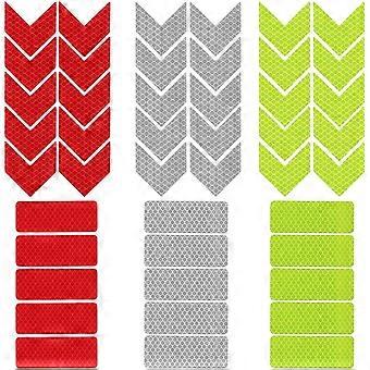 Pack of 60 reflective stickers, safety stickers, reflective warning strip, sticker, safety stickers for bicycles, helmets, strollers, motorcycles, sco