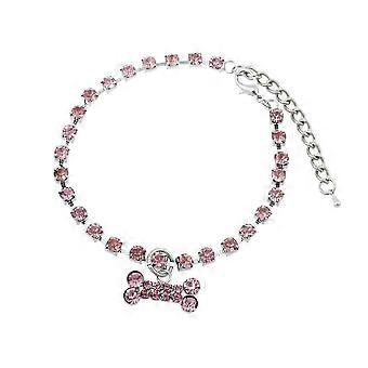 Veeki Dog Toys Bling Dog Collier Crystal Dog Collar & Cat Collar Mignon Pet Bone Strass Colliers réglable Collier Forsmall / medium / large Dogsl