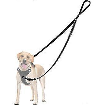 Dragfritt hundkoppel, dubbelt reflekterande dragfritt koppel, för träning och promenader, för stora och medelstora hundar (svart)