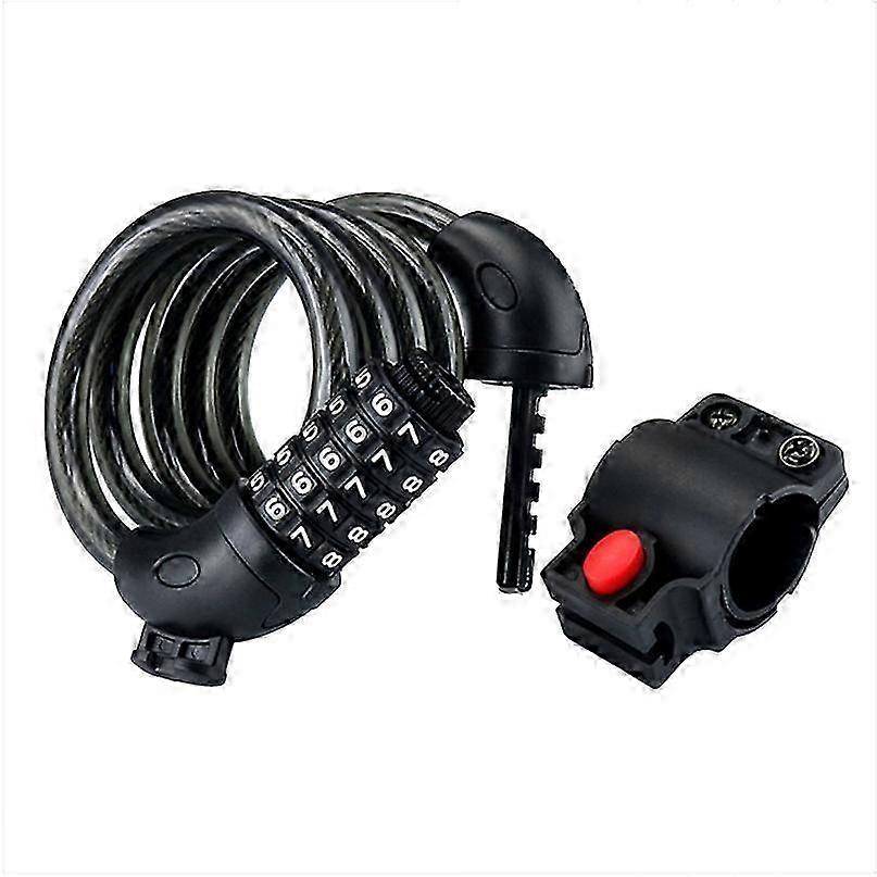 bicycle lock cable,security 5 digits resettable combination coil bicycle cable lock