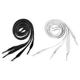 2 paar 1,6 cm brede schoenveters brede platte schoenveters schoenkoorden schoenaccessoires (zwart 120 cm + wit 120 cm)