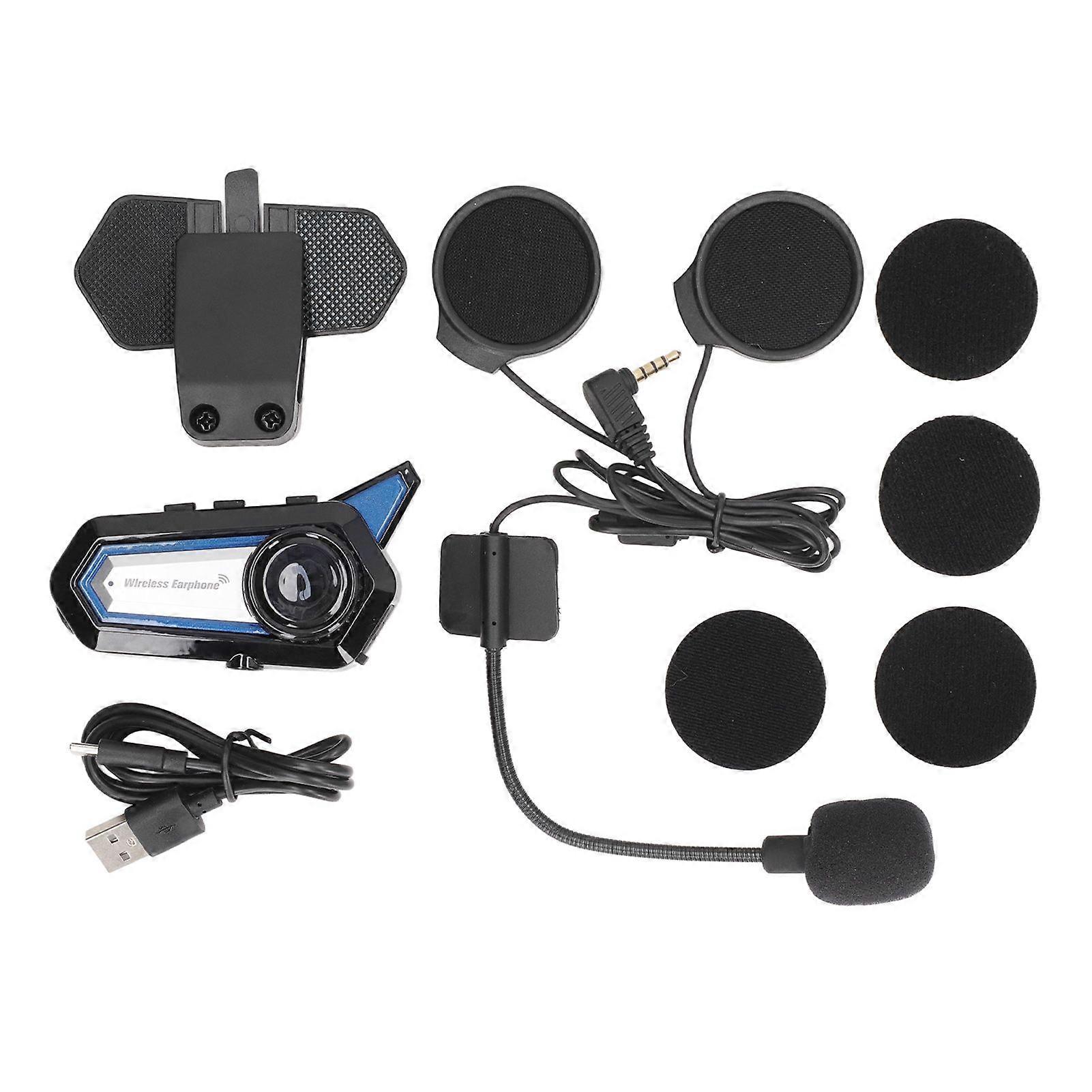 Waterproof Motorcycle Bluetooth Headset, Wireless Hands-Free Stereo with Auto Connect, Voice Assistant, Music Control