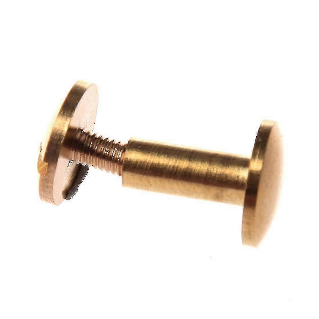10x Bue massiv messing knappskrue spikerskrue bak naglebelte i lær 10mm, l