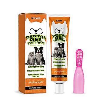 Kriath Vanilla-Flavored Pet Toothpaste Care Set, With Gentle Ingredients, Protects Your Pet's Mouth And Cleans Their Teeth