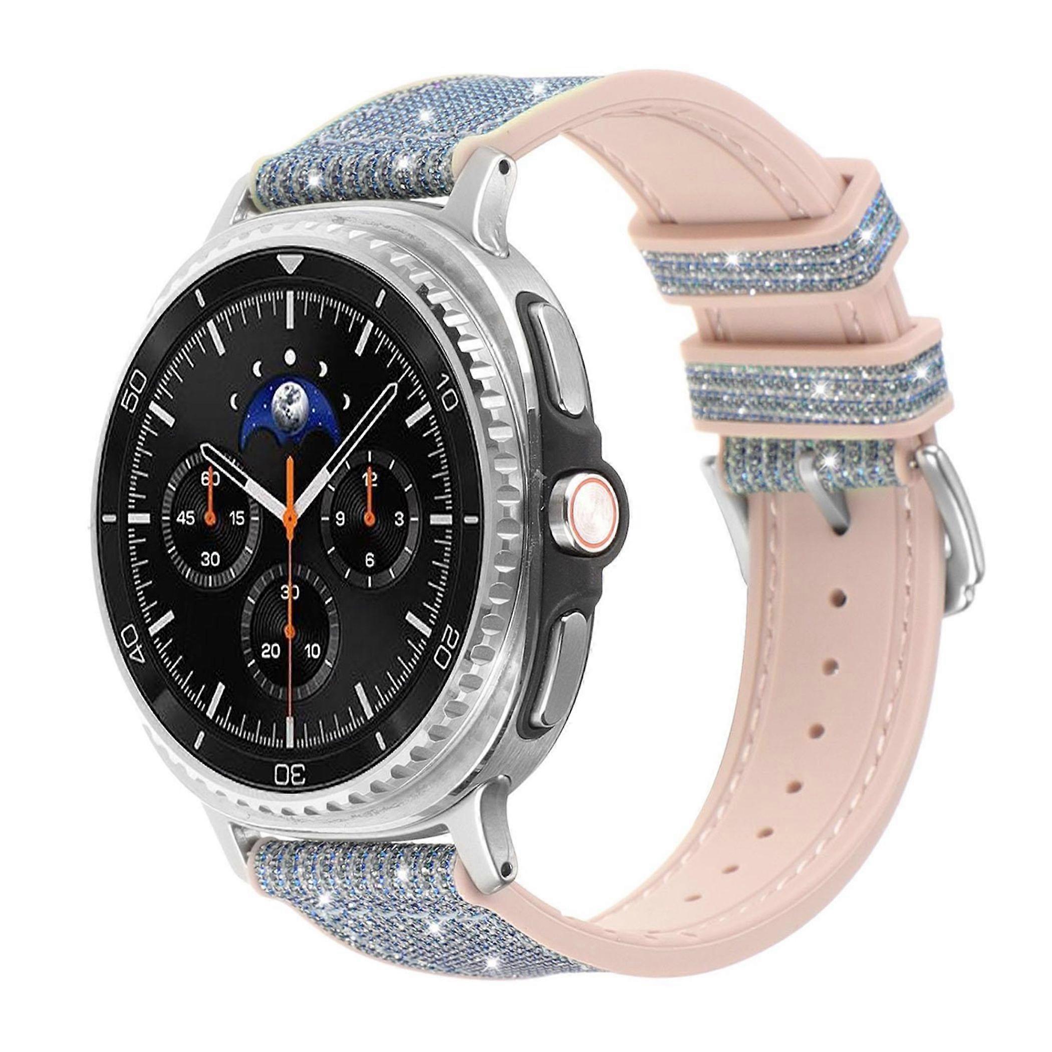 For Samsung Galaxy Watch 8 / 8 Classic Glitter Silicone Hybrid Strap Blue