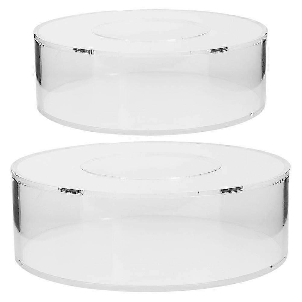 ZWS Lot de 2 présentoirs à gâteaux ronds en acrylique transparent, remplissables