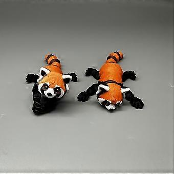 3D-gedrucktes Spielzeug-Modell eines Roten Pandas (2 Stück), bewegliche Mini-Tierfiguren, interaktives Eltern-Kind-Spiel, Geschenk zur kognitiven Förderung