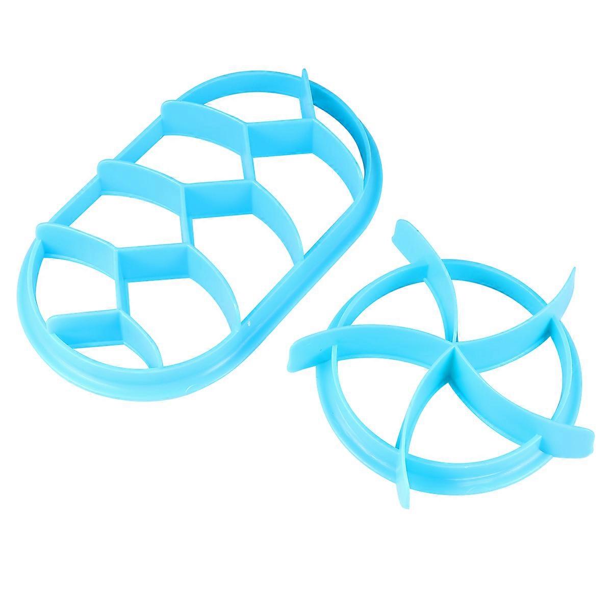 Embossing Baking Bread Press Mold for Bread 2Pcs Plastic Blue Set