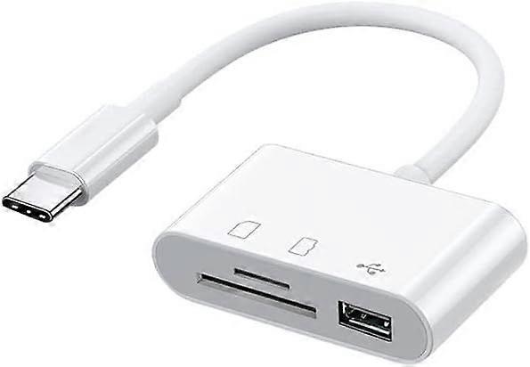 USB C SD Card Reader, USB C to Micro SD TF Memory Card Reader, 3-in-1 USB Camera Card Reader Adapter